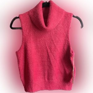 NWT fushia pink cowl neck mohair tank size L